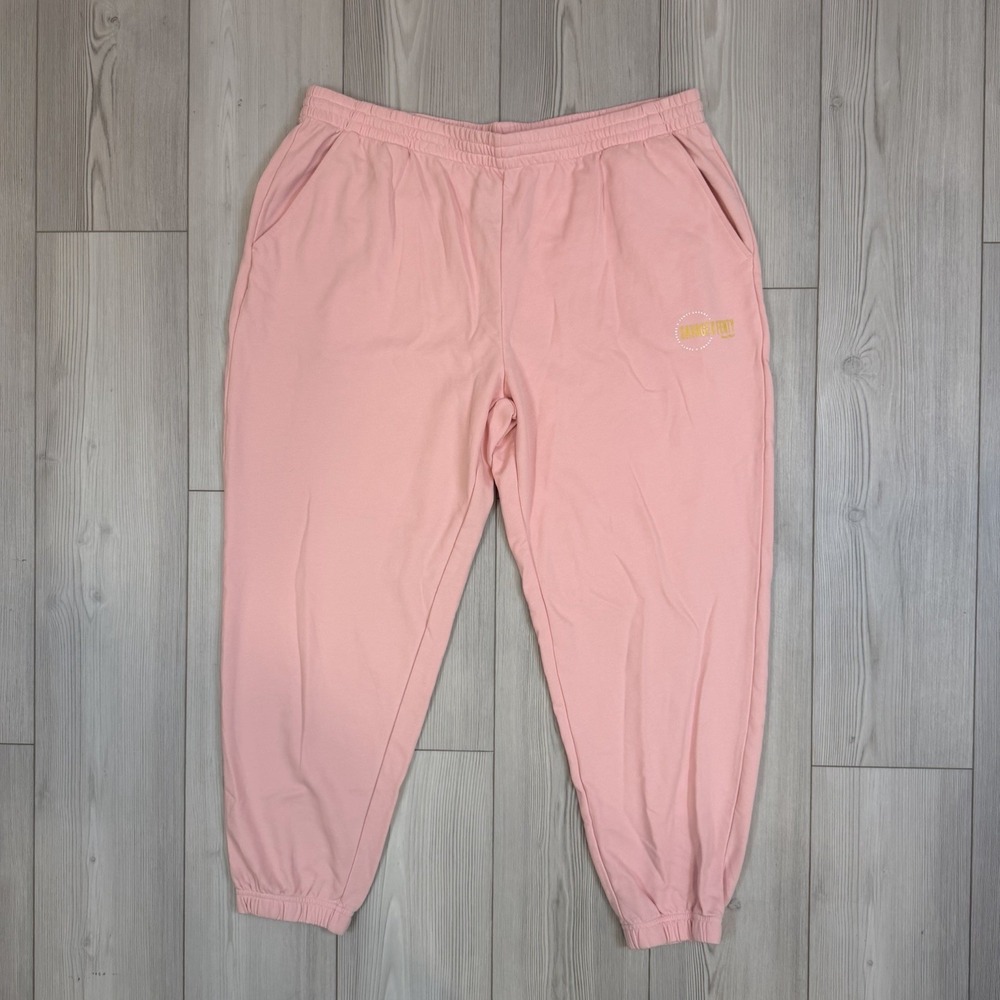 SAVAGE & FENTY Essential‎ Terry Scope Logo Classic Jogger Sweatpants XL Pink